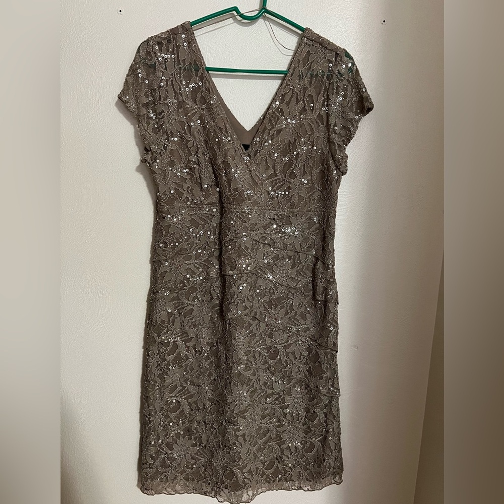 SCARLETT NITE Lace and Sequined Semi Formal Dress Women's Size 16